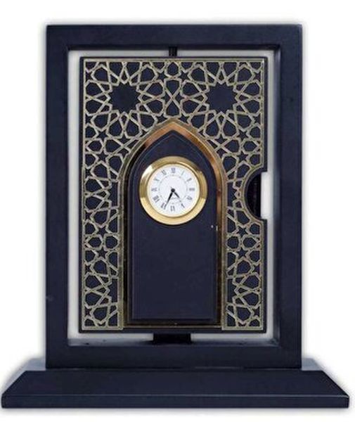 Ahşap Kutulu Tavaflı K.Kerim Cep Boy Dikey Saatli
