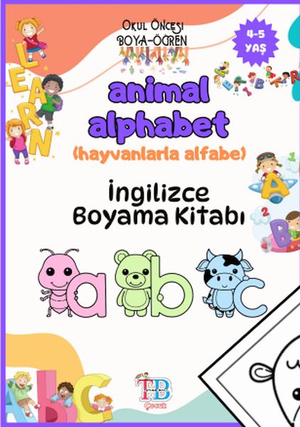 Animal Alphabet Hayvanlarla Alfabe Boyama Kitabı