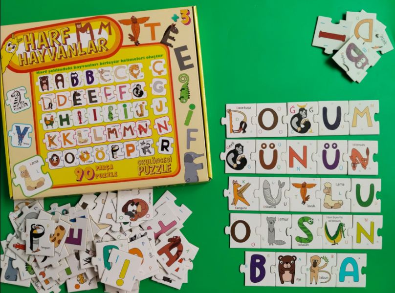Harf Hayvanlar Puzzle Büyük Kutu