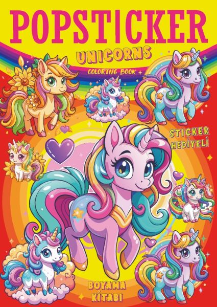 Unicorns Boyama Kitabı Popsticker