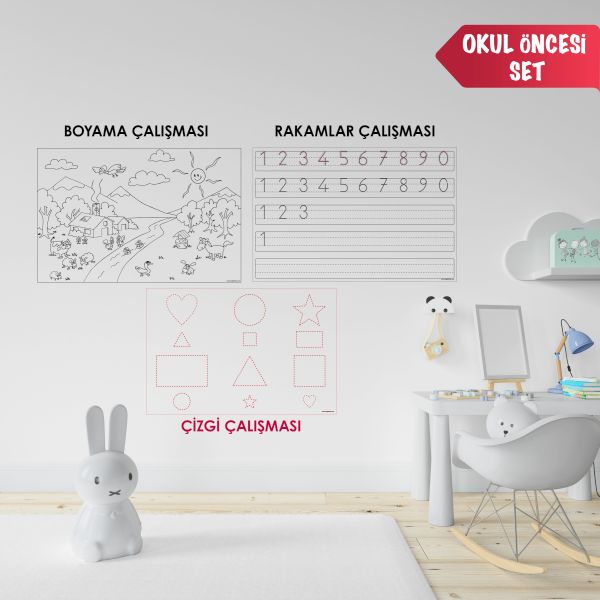 Okul Öncesi Boyama Rakam Çizgi Rulo