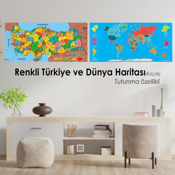 Türkiye Haritası Renkli Dünya Haritası Renkli Rulo