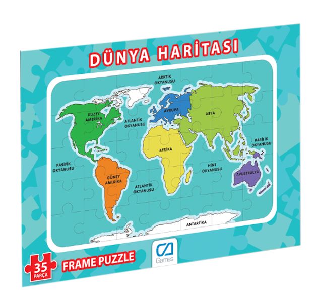 Dünya Haritası Frame Puzzle 35
