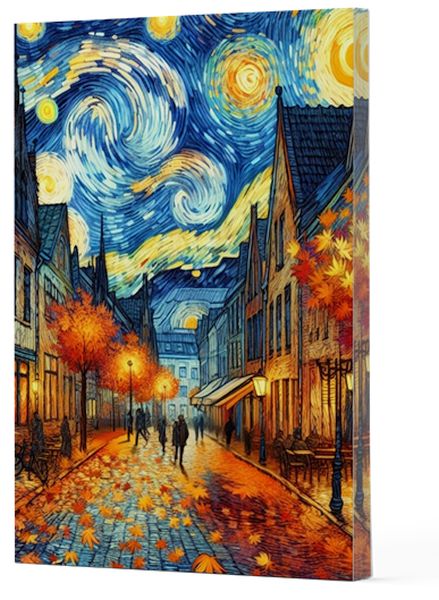 Van Gogh 3 Sokak Çizgili Yan Boyamalı Defter