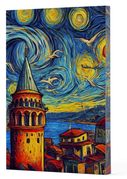 Van Gogh 5 Galata Çizgili Yan Boyamalı Defter