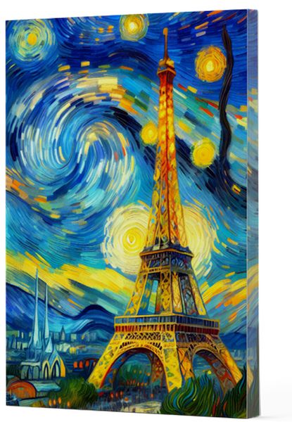 Van Gogh 9 Eyfel Kulesi Çizgili Yan Boyamalı Defter