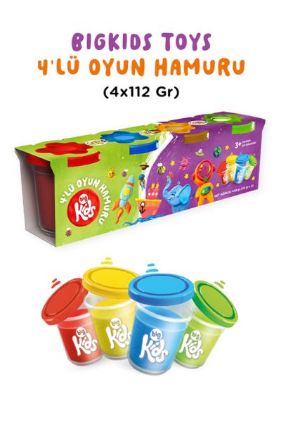 Bigkids Toys 4'Lü Oyun Hamuru 4X112 Gr