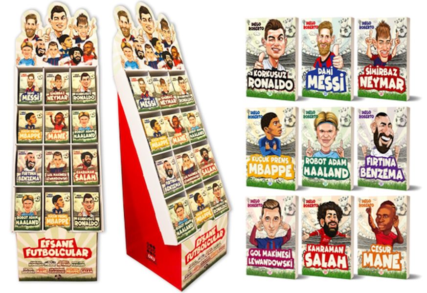 Efsane Futbolcular Serisi Standı 225 Adet Kitap