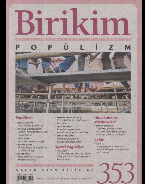 Birikim Aylık Sosyalist ve Kültür Dergisi Sayı 353