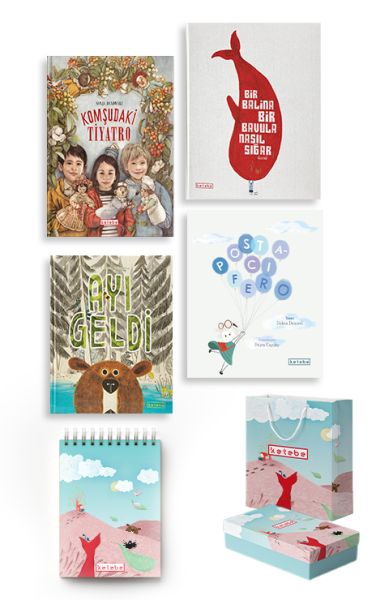 Ketebe Çocuk Set 2 4 Kitap Takım Çanta Kutu ve Defter Hediyeli
