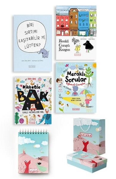 Ketebe Çocuk Set 3 4 Kitap Takım Çanta Kutu ve Defter Hediyeli