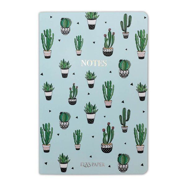 Kaktüs Mavi Notebook Defter