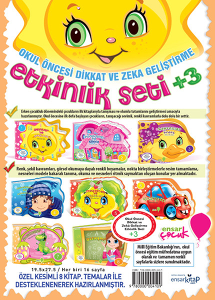 Okul Öncesi Dikkat ve Zeka Geliştirme Etkinlik Seti 3 8 Kitap Takım