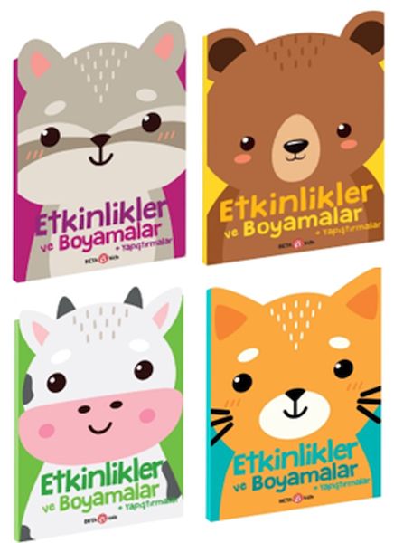 Etkinlikler ve Boyamalar Yapıştırmalar Seti Rakuncuk Ayıcık İnekçik Kedicik