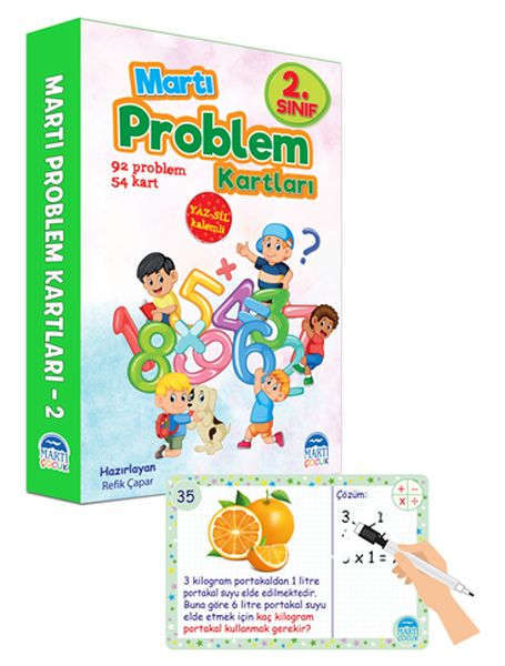 Martı 2.Sınıf Problem Kartları Yaz Sil Kalemli