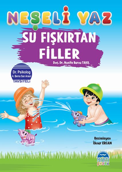 Neşeli Yaz Su Fışkırtan Filler