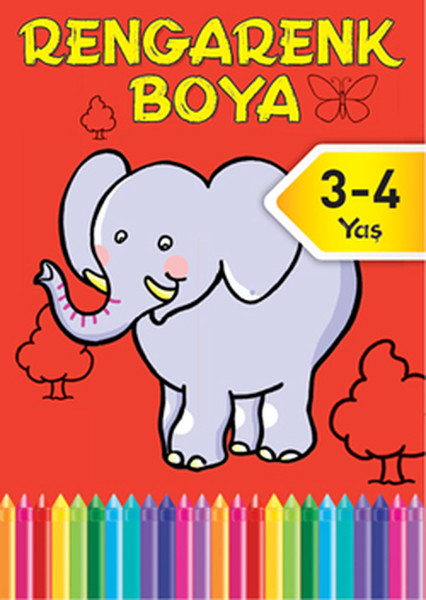 Rengarenk Boya 2 3 4 Yaş Kırmızı Kitap
