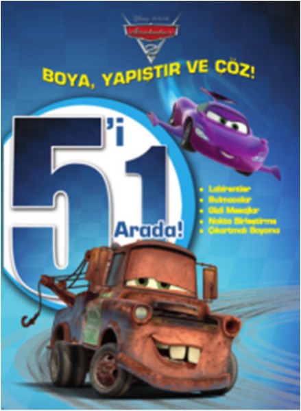 Disney Arabalar 5'i 1 Arada Boya, Yapıştır ve Çöz