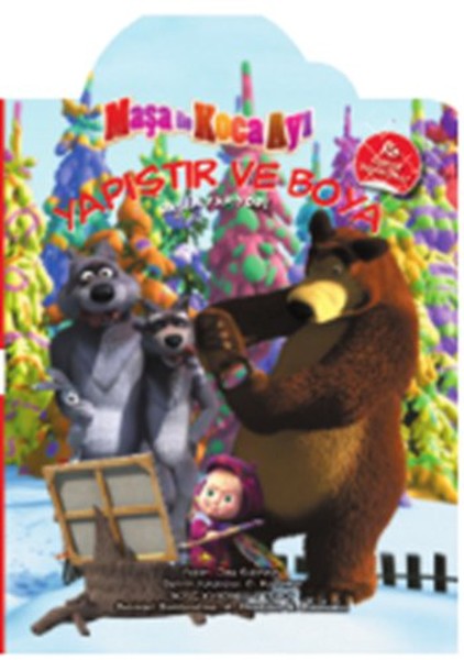 Maşa İle Koca Ayı Yapıştır Boya Resim Yapıyor