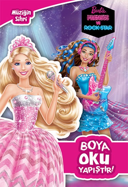 Barbie Prenses ve Rock Star Müziğin Sihri Boya Oku Yapıştır