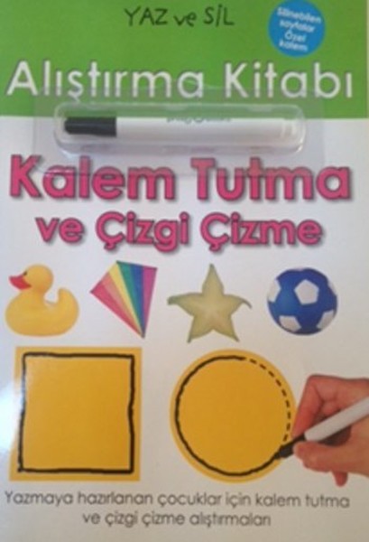 Yaz ve Sil Alıştırma Kitabı Kalem Tutma ve Çizgi Çekme