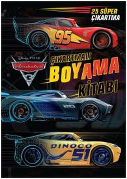 Arabalar 3 Çıkartmalı Boyama Kitabı