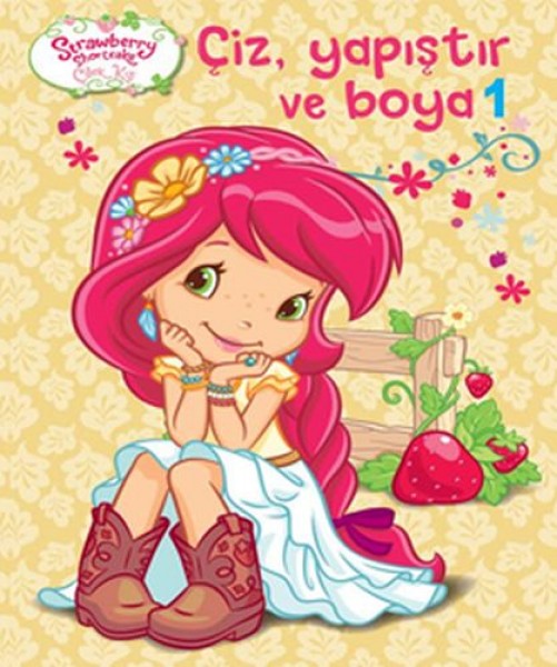 Çilek Kız Çiz Yapıştır Boya 1