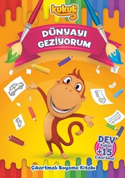 Kukuli Dünyayı Geziyorum Çıkartmalı Boyama