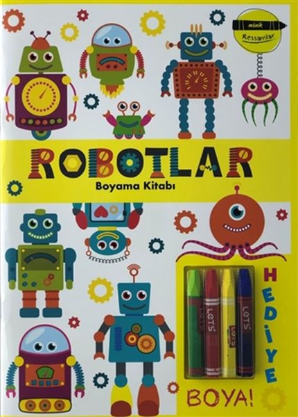 Robotlar Boyama Kitabı Minik Ressamlar