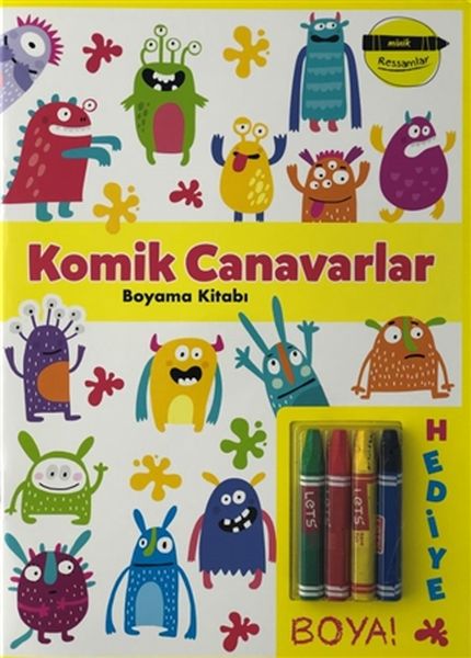 Komik Canavarlar Boyama Kitabı Minik Ressamlar