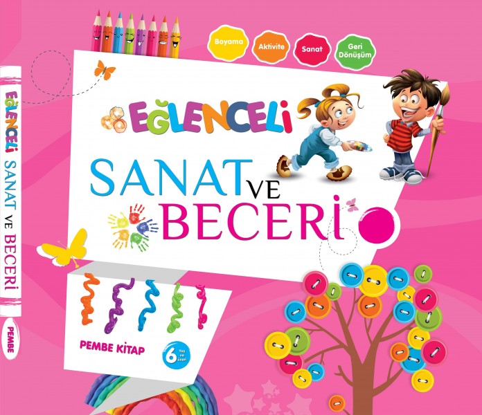 Eğlenceli Sanat ve Beceri Pembe Kitap 6 Yaş