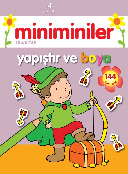 Miniminiler Yapıştır ve Boya Lila Kitap