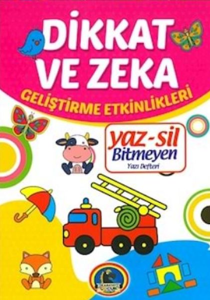 Yaz Sil Dikkat ve Zeka Bitmeyen Yazı Defteri Tahta Kalem