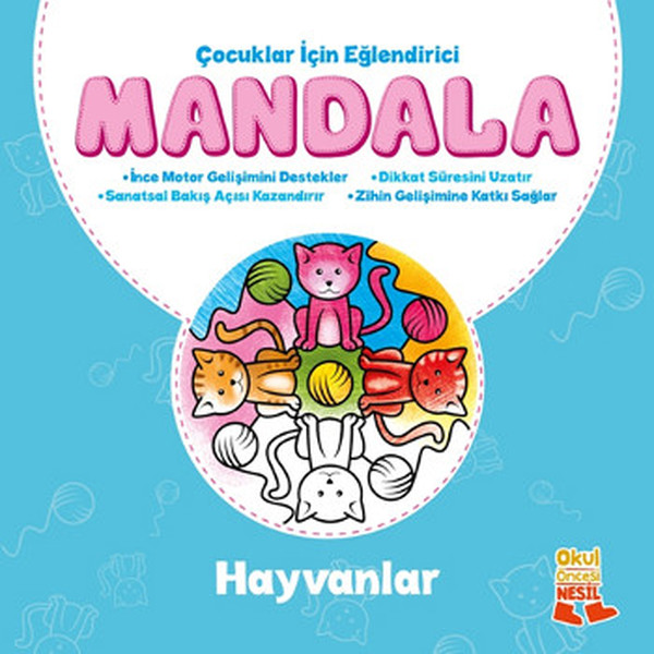 Çocuklar İçin Eğlendirici Mandala Hayvanlar