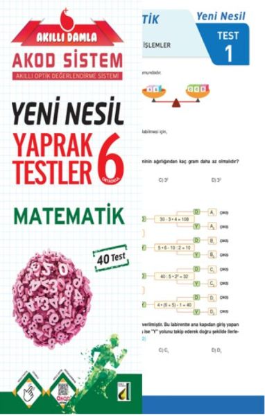 Akıllı Damla Matematik Yeni Nesil Yaprak Testler 6. Sınıf
