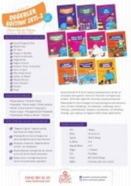 1. Sınıflar İçin Değerler Eğitimi Seti 2 10 Kitap
