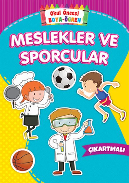 Okul Öncesi Boya Öğren Meslekler ve Sporcular Çıkartmalı