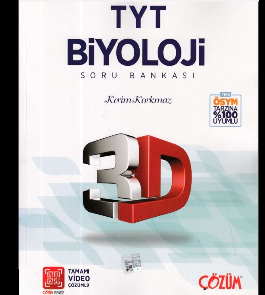 3D TYT Biyoloji Tamamı Video Çözümlü Soru Bankası Yeni
