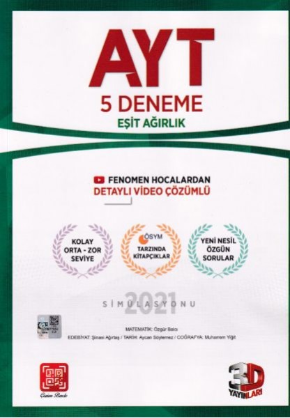 3D AYT Eşit Ağırlık 5'li Paket Deneme