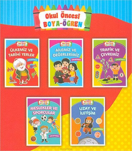 Okul Öncesi Boya Öğren 5 Kitap