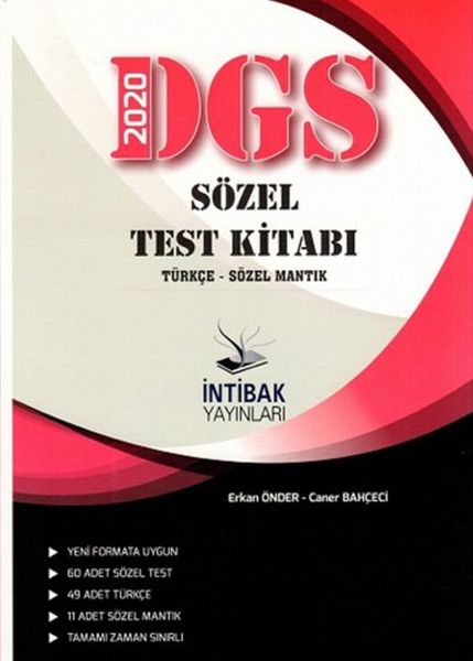 İnitbak 2020 DGS Sözel Test Kitabı Türkçe Sözel Mantık Yeni