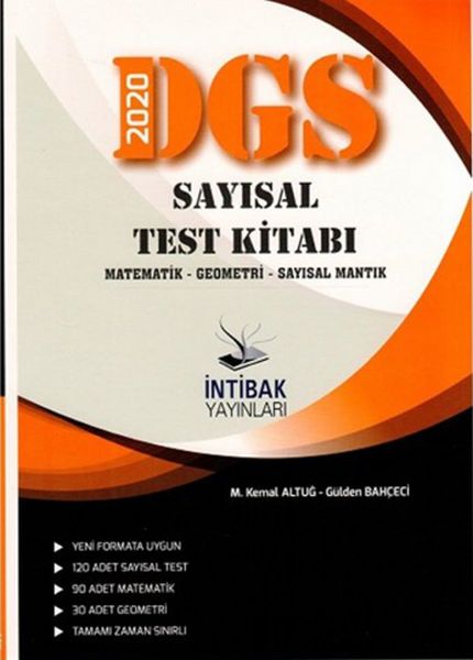 İntibak 2020 DGS Sayısal Test Kitabı Matematik Geometri Sayısal Mantık Yeni