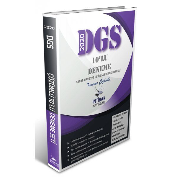 İntibak 2020 10'lu DGS Deneme Seti Çözümlü Yeni