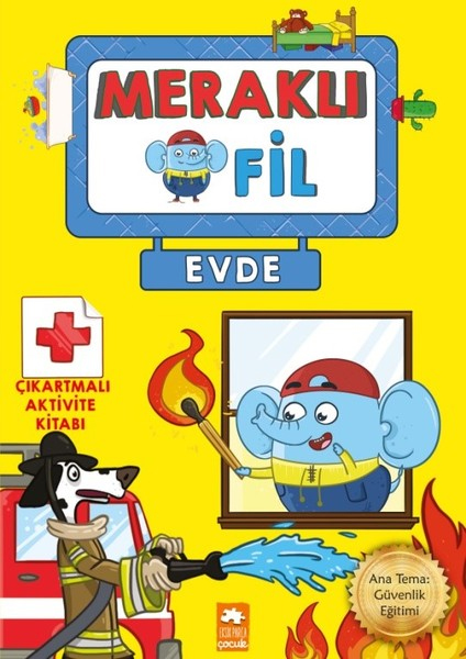 Meraklı Fil Evde Çıkartmalı Aktivite Kitabı